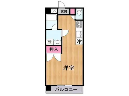 アリシア・イン・清水(ワンルーム/3階)の間取り写真