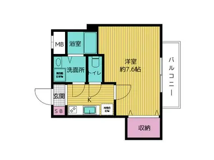 モン・シャトー松庵(1K/1階)の間取り写真