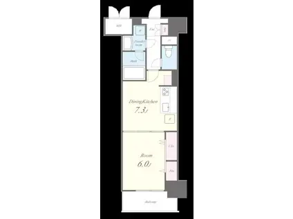 アロームドゥジョア(1DK/7階)の間取り写真