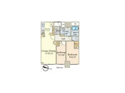 パークタワー西新宿(2LDK/30階)の間取り写真