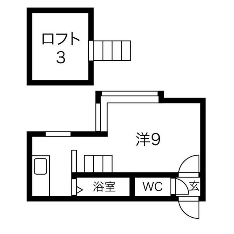 モアクレスト澄川(ワンルーム/2階)の間取り写真