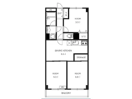 東浦和春栄ビル(3DK/4階)の間取り写真