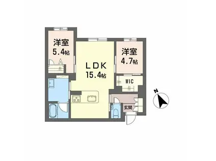 WITHPLUS天保山公園(2LDK/1階)の間取り写真