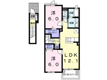 サピーII(2LDK/2階)の間取り写真