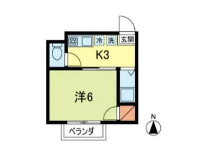 パークコージーコート(1K/1階)の間取り写真