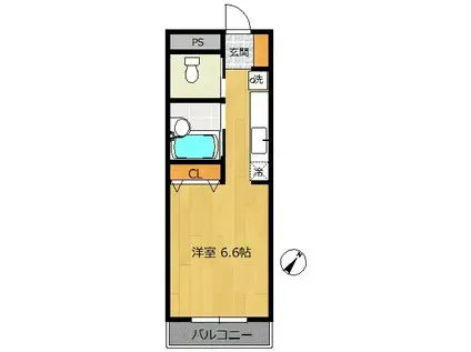 ラミアール船橋(ワンルーム/2階)の間取り写真