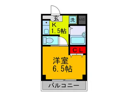 シャルム俊徳(1K/2階)の間取り写真