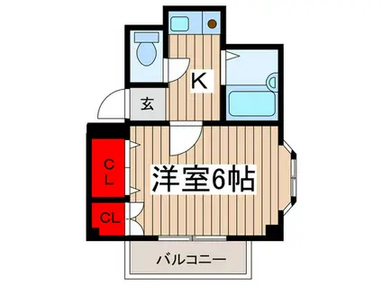 メゾングレシア(1K/1階)の間取り写真