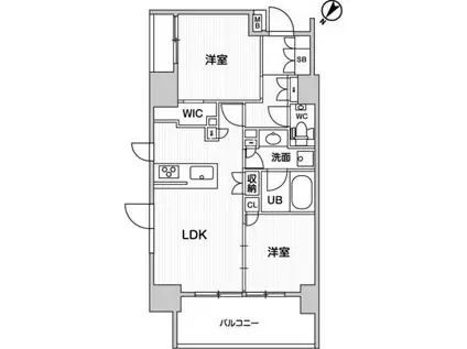 マンション 大井町(2LDK/3階)の間取り写真