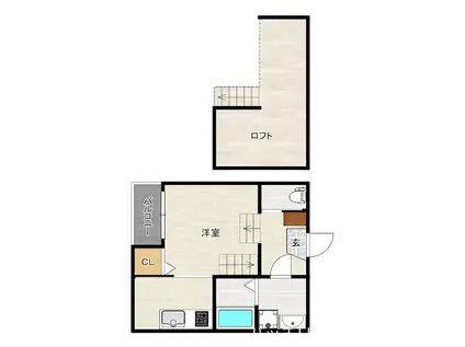 イーストガーデンヒルズ九産大前(1K/2階)の間取り写真