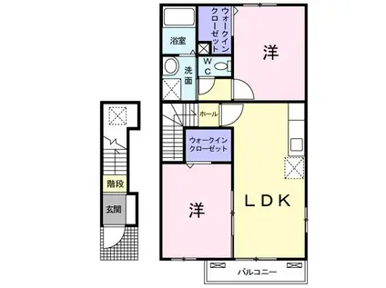 サン・ブライト(2LDK/2階)の間取り写真