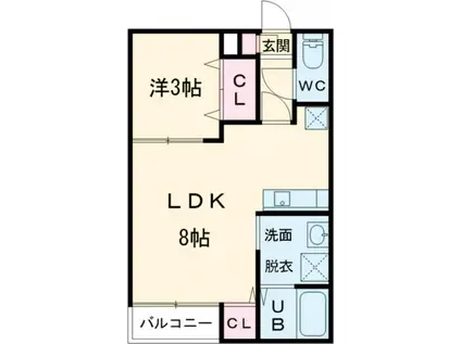 G-SMART坪井(1LDK/1階)の間取り写真
