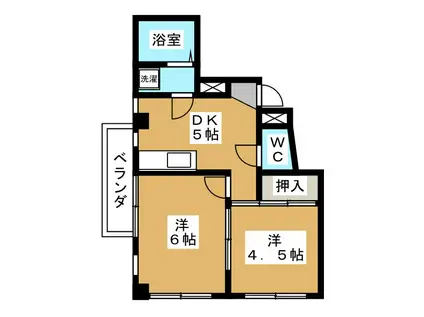 アデナ立川(2DK/3階)の間取り写真
