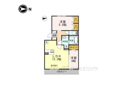 MEDUSELD北棟南棟(2LDK/3階)の間取り写真