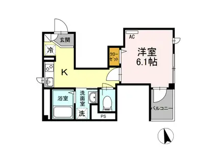 フェアハウス(1K/2階)の間取り写真