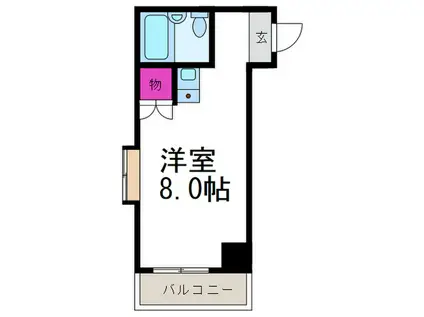 JPアパートメント摂津II(ワンルーム/4階)の間取り写真