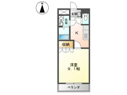 カーサ・Y(1K/2階)の間取り写真