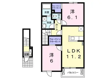 アンジュラ(2LDK/2階)の間取り写真