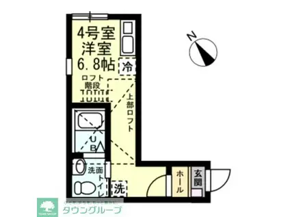 IQテラス横浜戸塚(ワンルーム/1階)の間取り写真