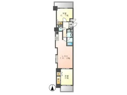 エクレール鶴舞(2LDK/6階)の間取り写真