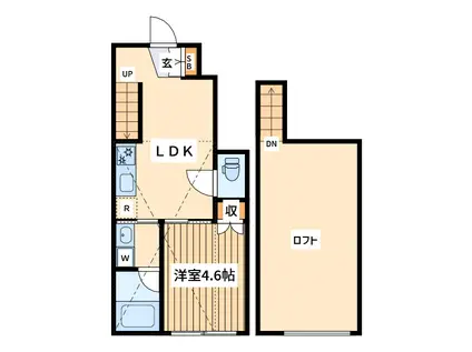 リースティン(1LDK/1階)の間取り写真