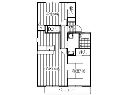 コンフォールHIRO(2LDK/2階)の間取り写真