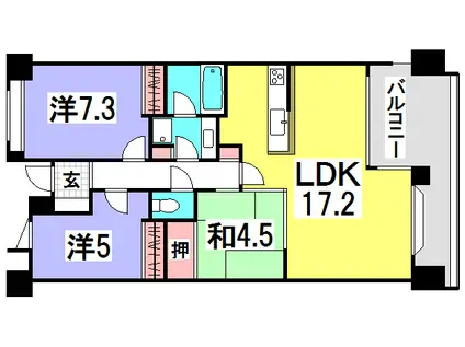 パーク・ホームズ草津南(3LDK/7階)の間取り写真