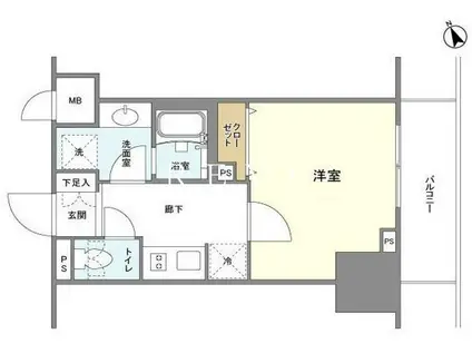 BLESS蔵前(1K/2階)の間取り写真