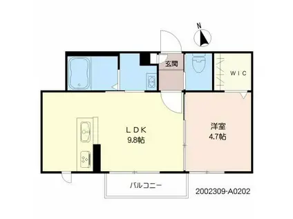 リラフォート和田(1LDK/2階)の間取り写真