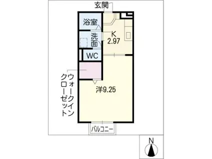 HEIM HIRO B棟(1K/2階)の間取り写真