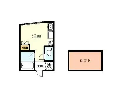 プライムテラス立川羽衣町(ワンルーム/1階)の間取り写真