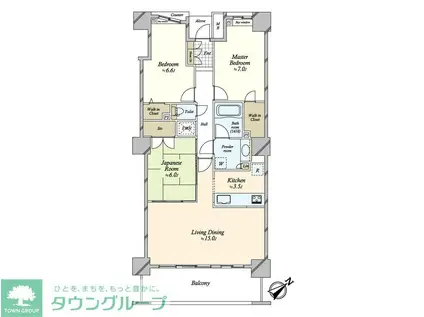 エルザ世田谷(3LDK/25階)の間取り写真