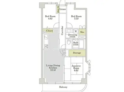 アーバンパーク三ッ池公園 E棟(3LDK/3階)の間取り写真