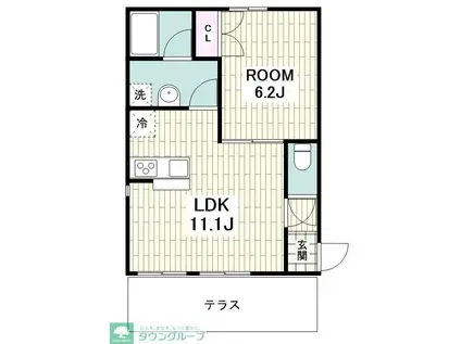 LIONA(1LDK/1階)の間取り写真