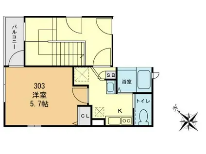 アザレアリーフ金町(1K/3階)の間取り写真