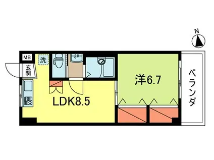 秀真コーポ(1LDK/2階)の間取り写真