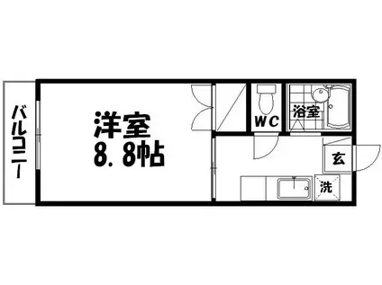 コーポラス21(1K/2階)の間取り写真