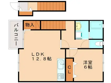 SUN HEALI サンヒール(1LDK/2階)の間取り写真