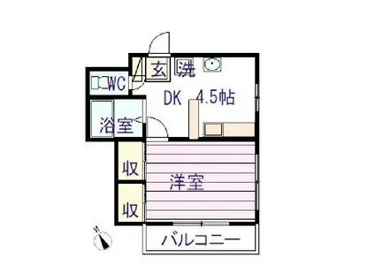 第1小石川ビル(1DK/2階)の間取り写真