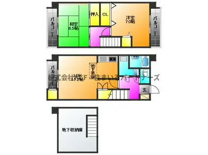 サンモール(2LDK/1階)の間取り写真