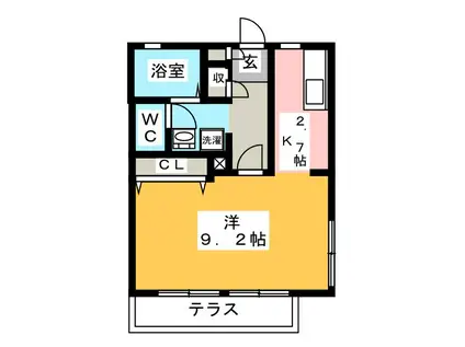 モンステラーハウス(1K/1階)の間取り写真