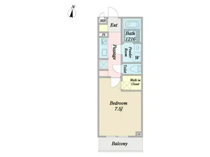 ピラストロ岡崎(1K/2階)の間取り写真