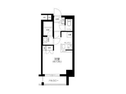 ナビウス西新宿(1K/4階)の間取り写真