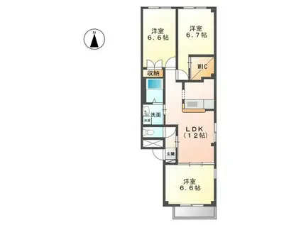 オリオン(3LDK/2階)の間取り写真