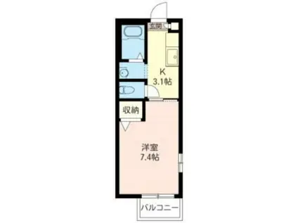 ミレニアム21(1K/1階)の間取り写真