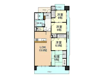 アドバンス21 ツインタワーみどり町 壱番館(4LDK/3階)の間取り写真