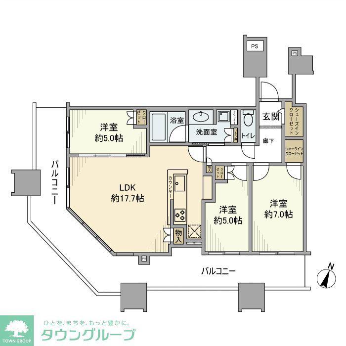 サウスゲートタワー川口(3LDK/3階)の間取り写真