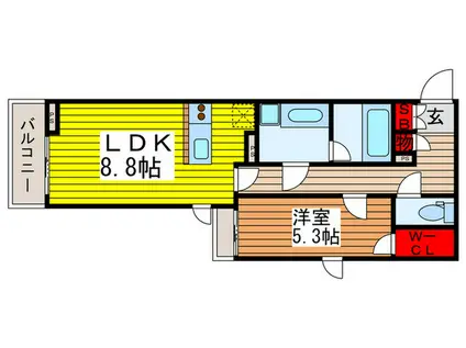 グランガーデン III(1LDK/1階)の間取り写真