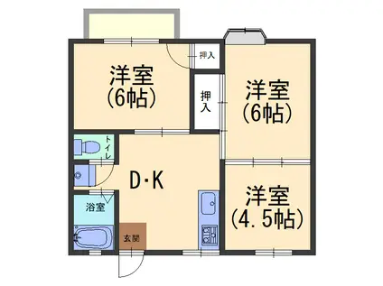 ファミイエ(3DK/1階)の間取り写真