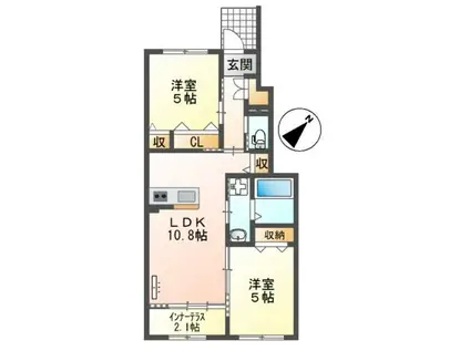 MANA(2LDK/1階)の間取り写真